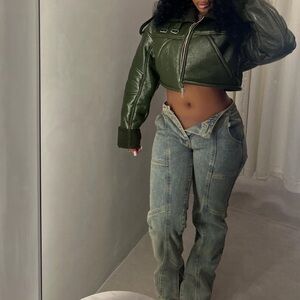 PLT green aviator jacket